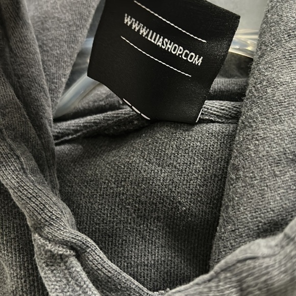 LLIA COLLECTION Psycho and you love it grey hooded sweatshirt small adult - Picture 10 of 10